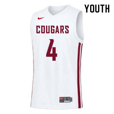 Youth #4 Viont'e Daniels Washington State Cougars College Basketball Jerseys Sale-White